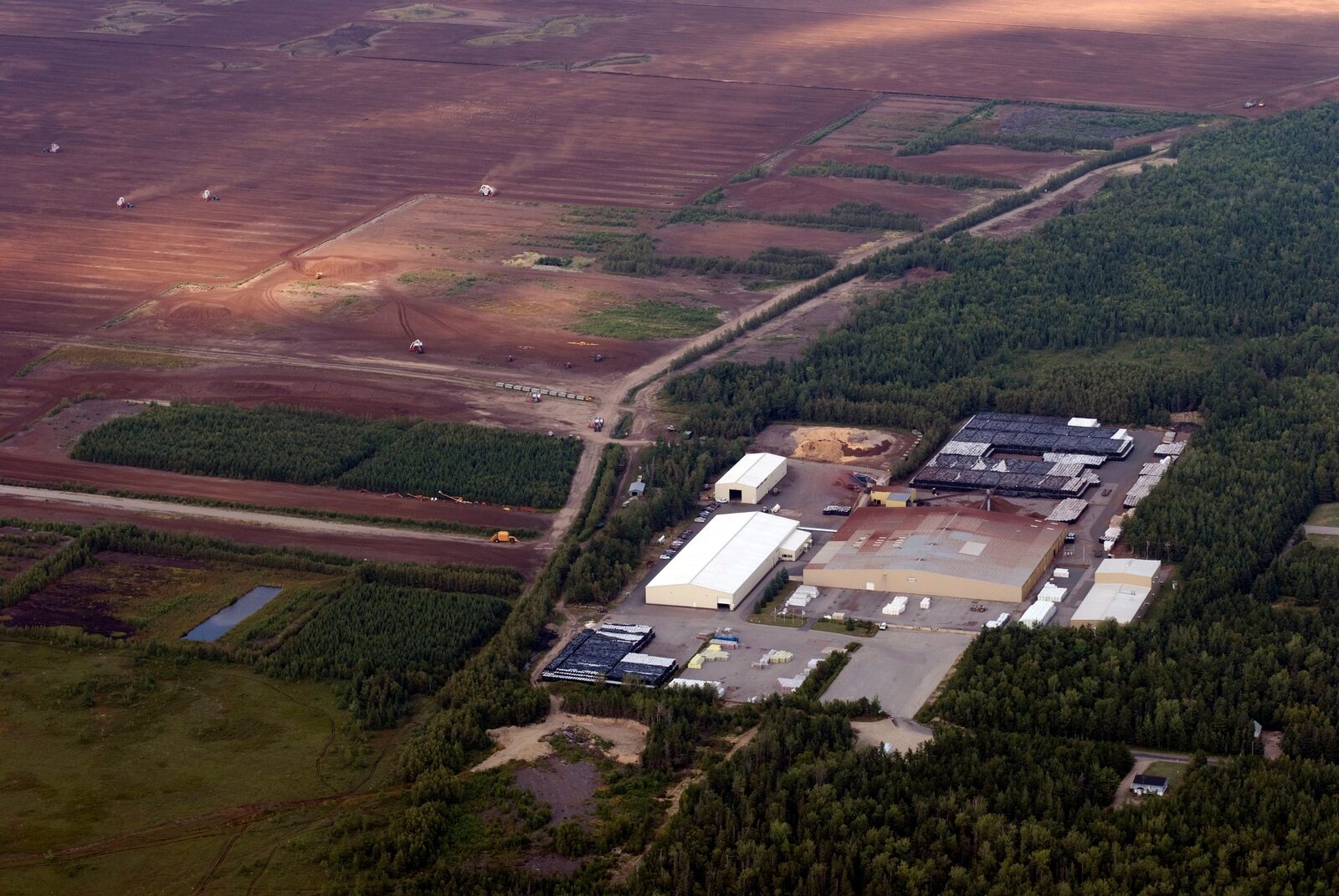 Canadian peat harvesting landscape